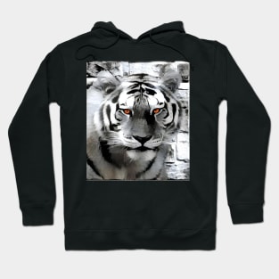 Tiger Black and White Spray Paint Wall Hoodie